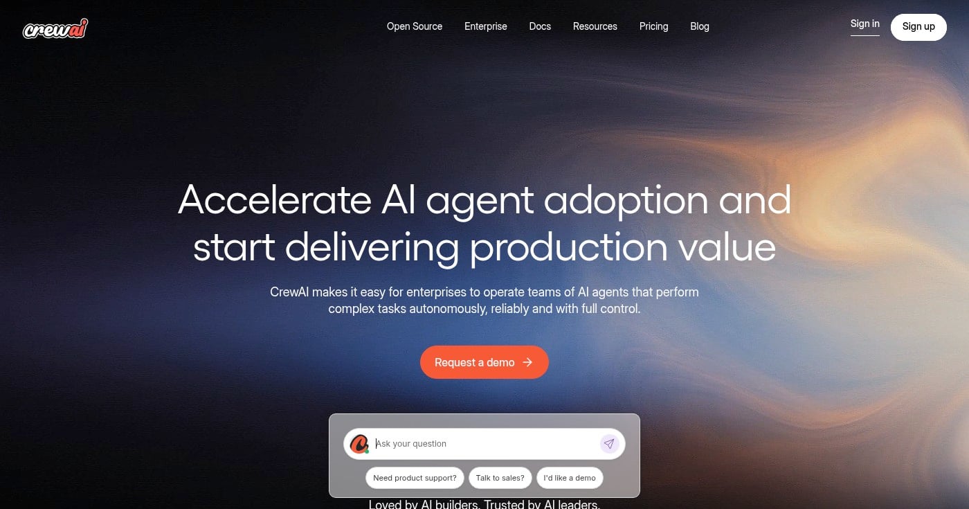 Screenshot of crewai