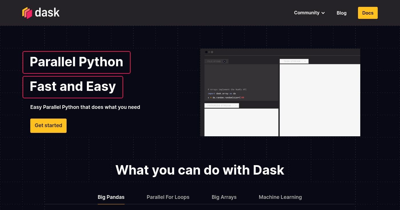 Dask homepage