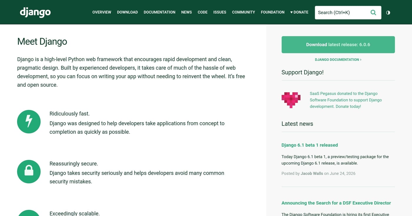 Django project homepage