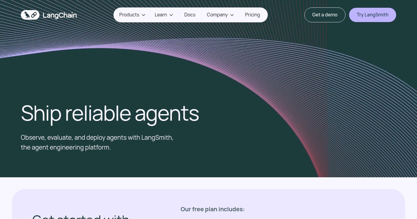 Screenshot of langchain