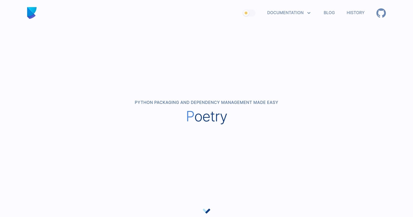 Poetry homepage for Python packaging