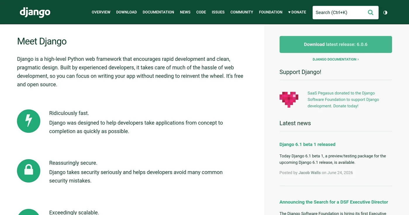 Django project homepage