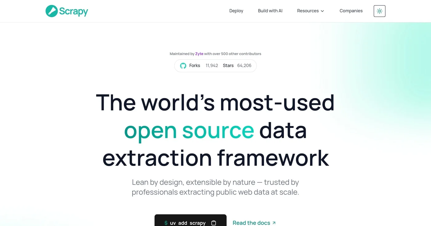 Scrapy homepage