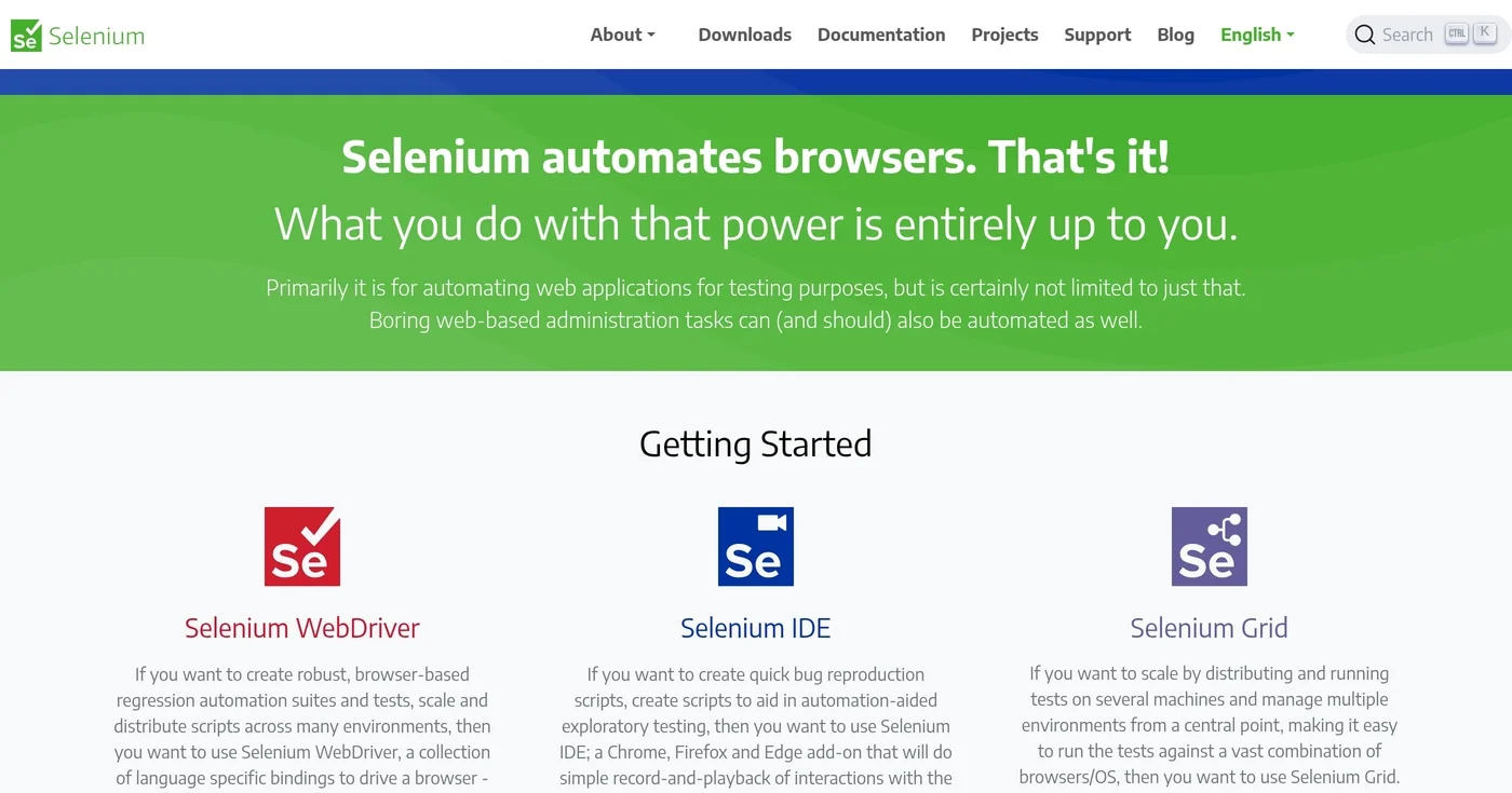 Selenium homepage